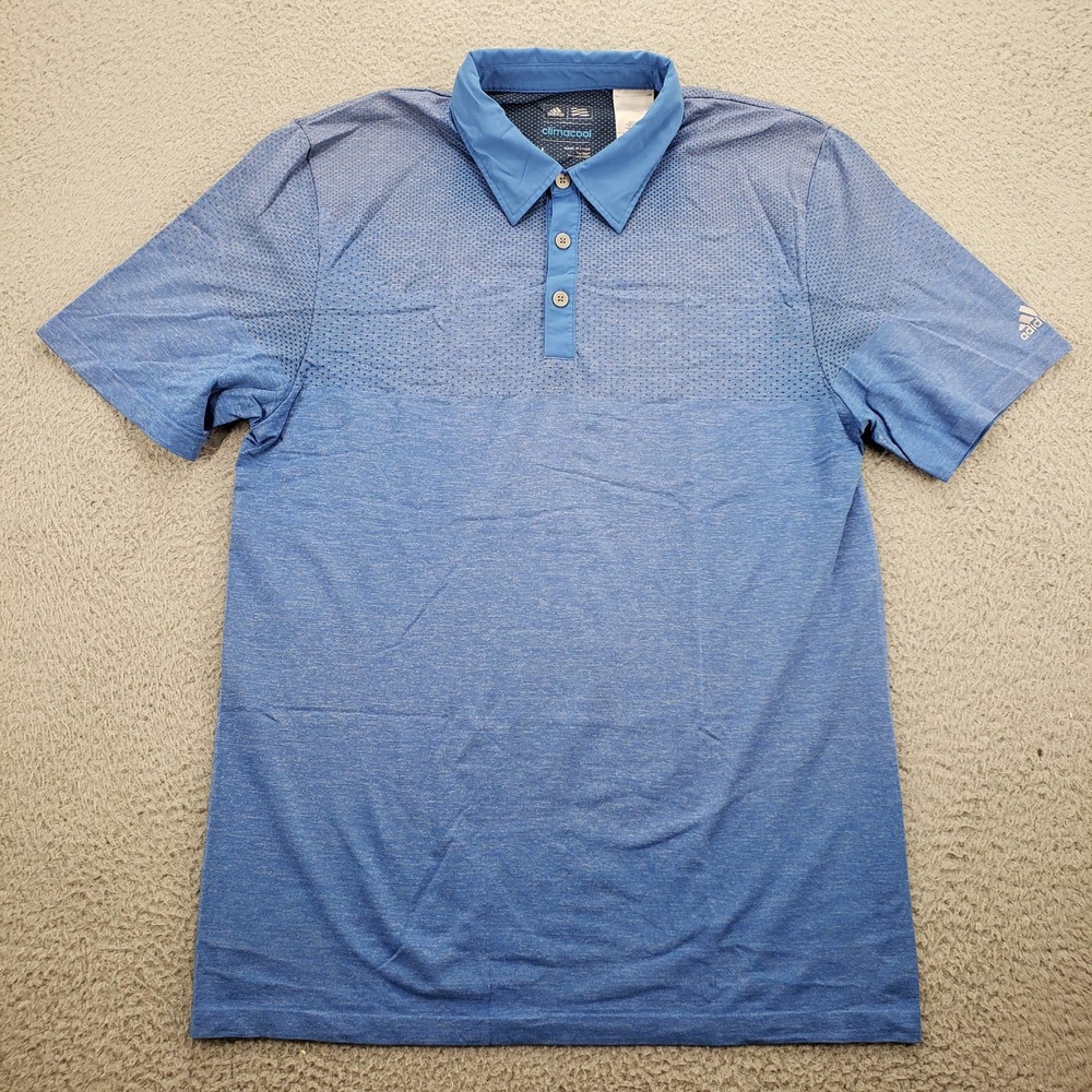 Adidas Shirt Mens Large Blue Short Sleeve Climacool Golf Polo